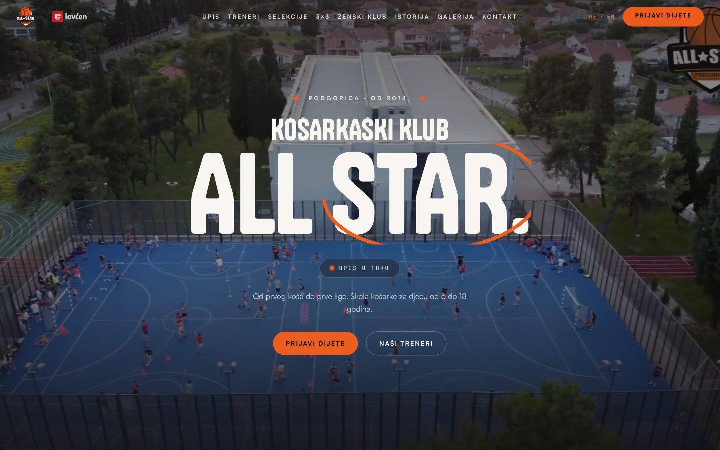 The KK All Star club website, built by Kovent